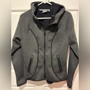 Athleta Women's Gray Full Zip Hoodie Jacket Size large Polyester Athletic Casual
